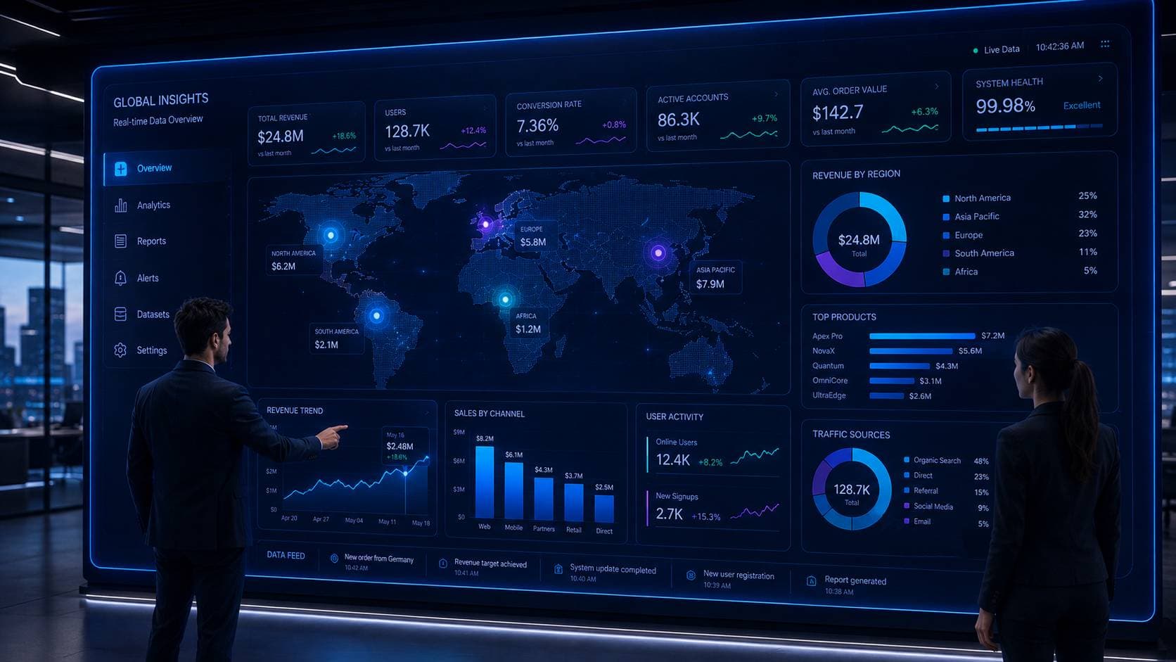 Data Wall / Dashboard application mockup
