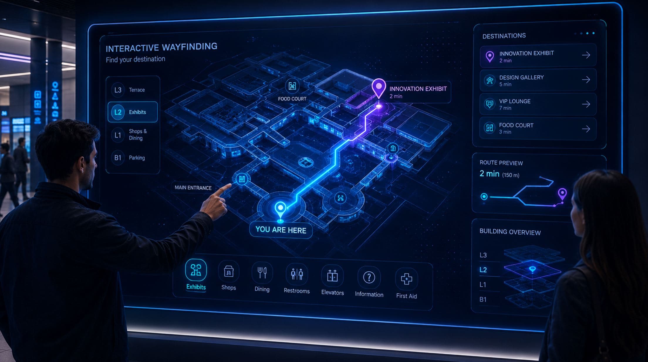 Interactive Wayfinding application mockup
